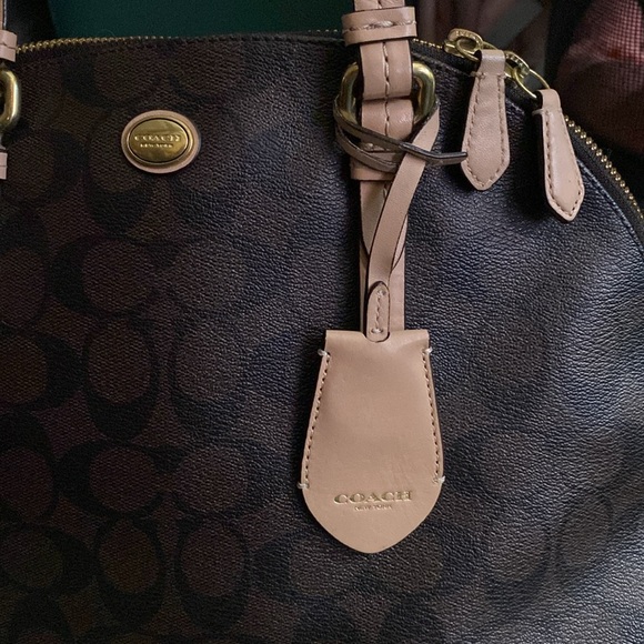 Coach Peyton Signature Domed Cora Satchel in Cora Brown Coated Canvas - Picture 16 of 16